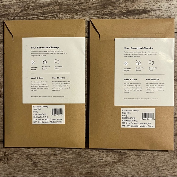 KNIX Wear Essential Cheeky Underwear (2 pack) Woman’s XXL - Plum Colour - Picture 5 of 5